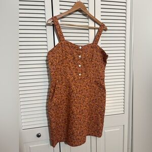 Floral Mini Dress Jumper with Pockets
